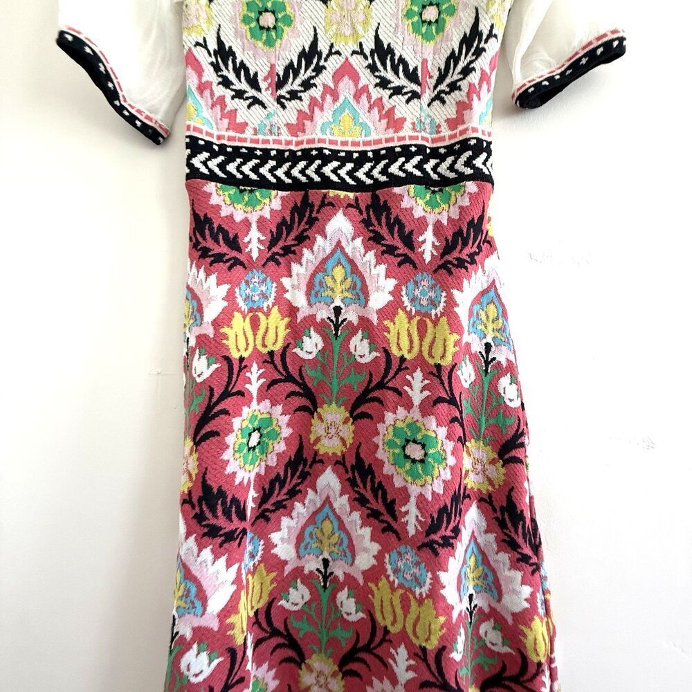 Anthropologie Aldomartins Knit Dress Fit & Flare Cottagecore Wool Boho Floral XS - Picture 8 of 11